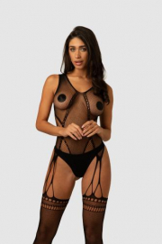 Body Met Jarretel Look Marella - Zwart-Besired - PleasureToys.nl