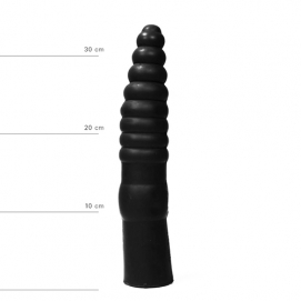 Geribbelde Dildo - 34 cm - All Black | PleasureToys.nl