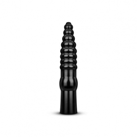 Geribbelde Dildo - 34 cm-All-Black - PleasureToys.nl