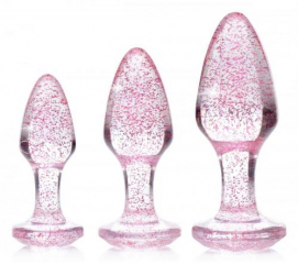 Glitter Gem Anaalplug Set - Roze - Booty Sparks | PleasureToys.nl