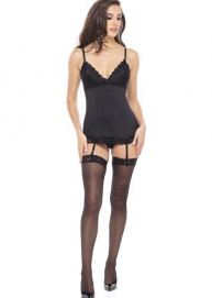 Hollywood Jarretel en G-String Set - Zwart-Rene-Rofe - PleasureToys.nl