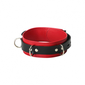 Lederen Rood-Zwarte Halsband-Strict-Leather - PleasureToys.nl