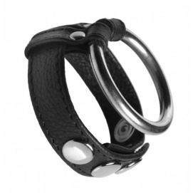 Leren en stalen penis- en balring-Strict-Leather - PleasureToys.nl