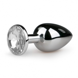 Metalen buttplug met transparante diamant - Easytoys Anal Collection | PleasureToys.nl