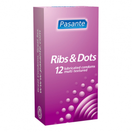 Pasante Ribs & Dots condooms 12 stuks-Pasante - PleasureToys.nl