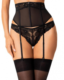 Serena Love - Jarretel - Zwart-Obsessive - PleasureToys.nl